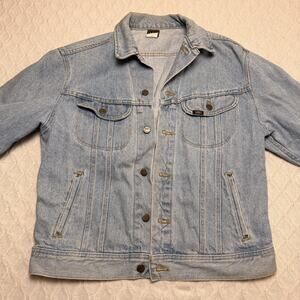 Vintage Lee Riders Denim Jean Rider Jacket Made in USA Size M HD patch